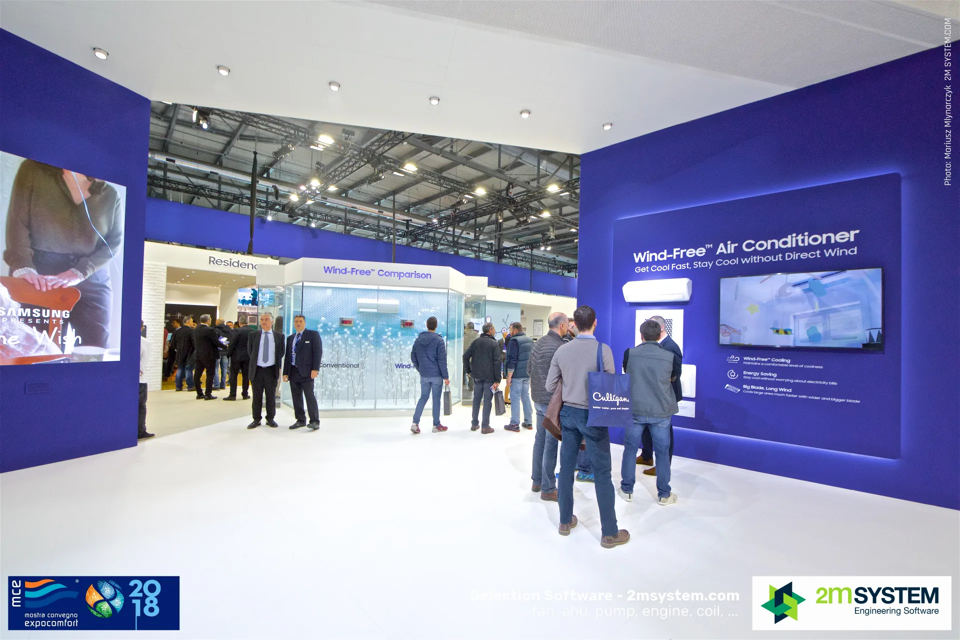Samsung Wind-Free Air Conditioner wall and Wind-Free Comparison room at MCE 2018