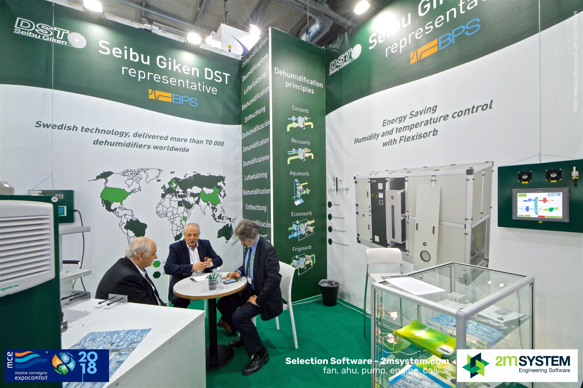 Seibu Giken DST stand presented by BPS with dehumidification principles at MCE 2018