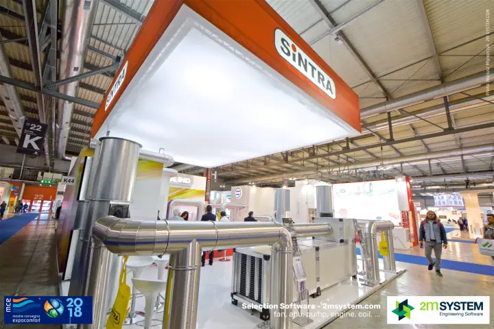 Sintra corner stand with insulated duct runs beside gangway K at MCE 2018