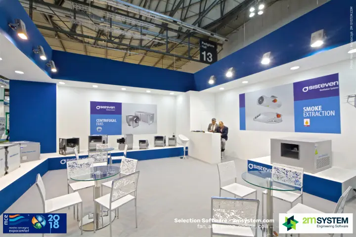 Sisteven stand with centrifugal fans and smoke extraction units at MCE 2018