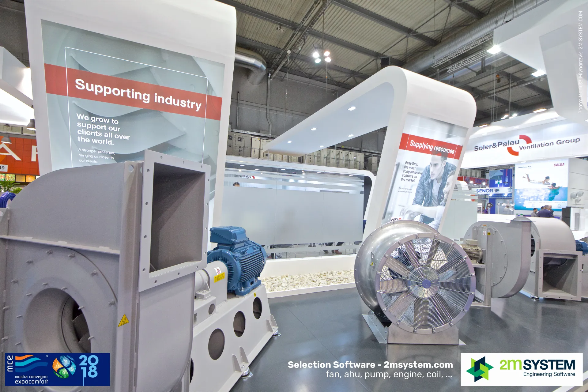 Soler & Palau industrial centrifugal and axial fans with motors at MCE 2018