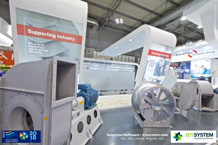 Soler & Palau industrial centrifugal and axial fans with motors at MCE 2018