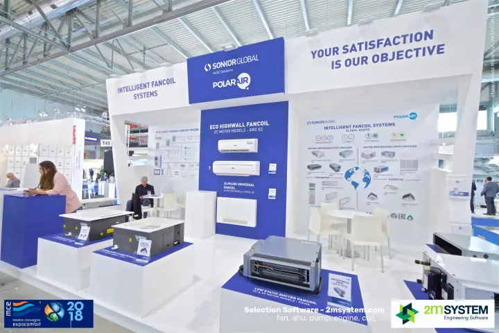 Sonkor Global and Polar Air stand with intelligent fancoil systems at MCE 2018