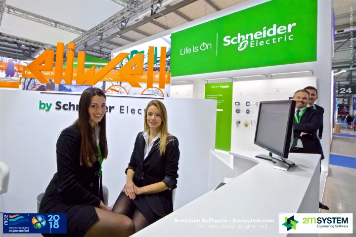 Staff at the Eliwell by Schneider Electric reception counter at MCE 2018