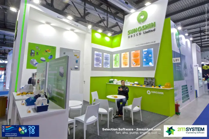 Sungshin Hasco stand with condensate pumps and Microdam tools