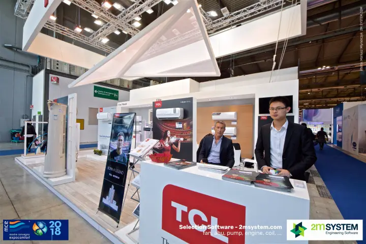 TCL reception counter with staff, wall splits and a column air conditioner