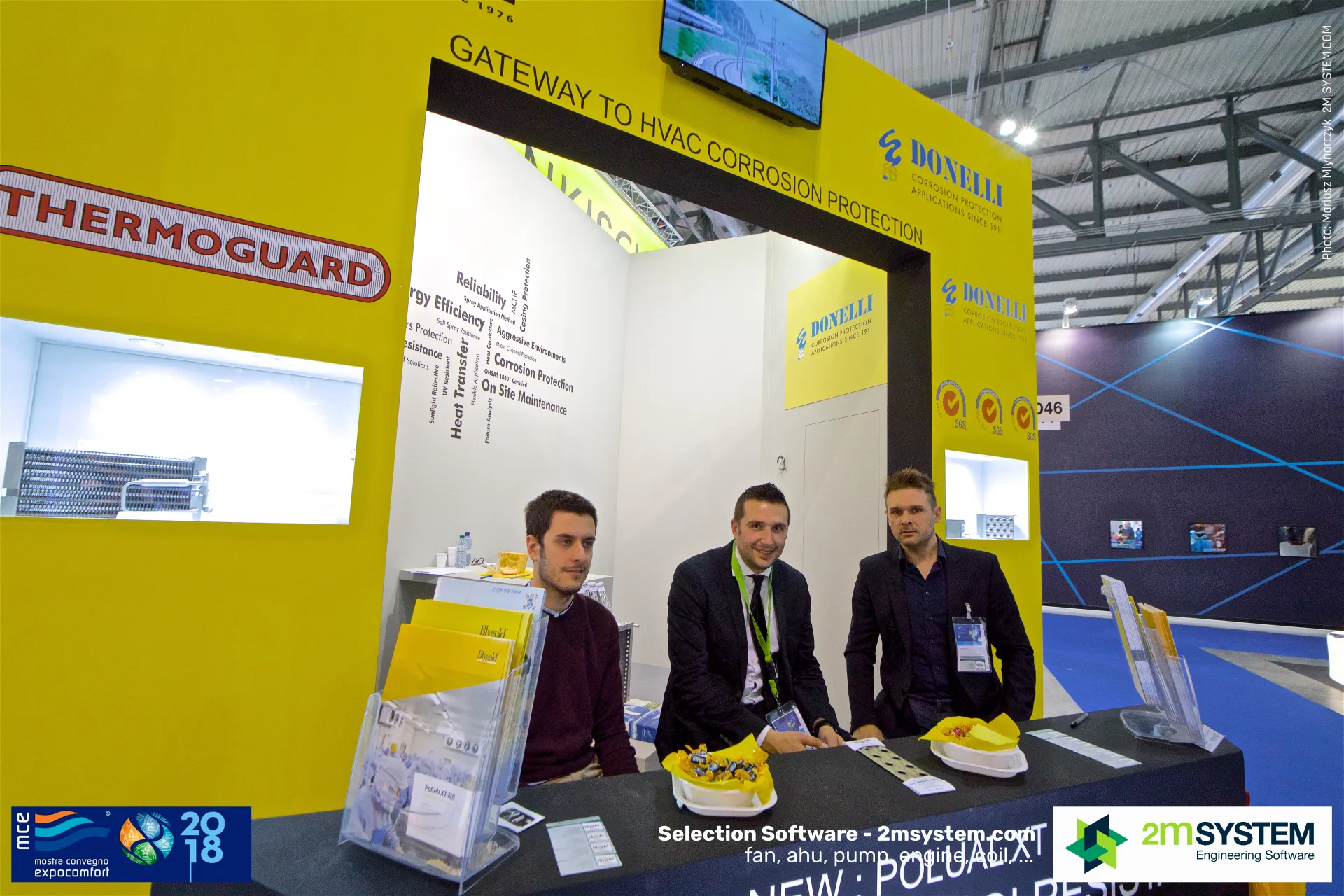 Team at the Blygold and Donelli counter under the corrosion protection slogan at MCE 2018