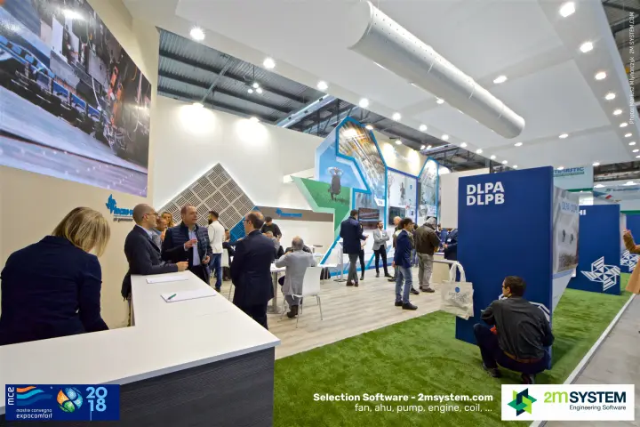 Tecno-Ventil DLPA DLPB diffuser display and meeting area at MCE 2018