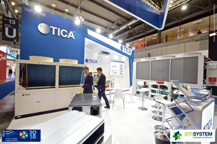 TICA stand with air-cooled modular units and ventilation boxes