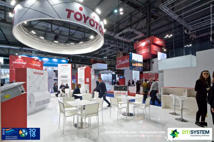 Toyotomi stand with ring banner, cassette units and meeting tables