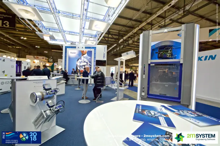 TROX brochures, fire damper display and laboratory fume cupboard at MCE 2018