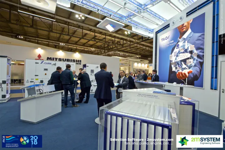 TROX NanoWave pocket filter display and "The TROX Principle" backdrop at MCE 2018