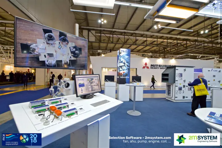 TROX X-AIRCONTROL room control components and monitor display at MCE 2018