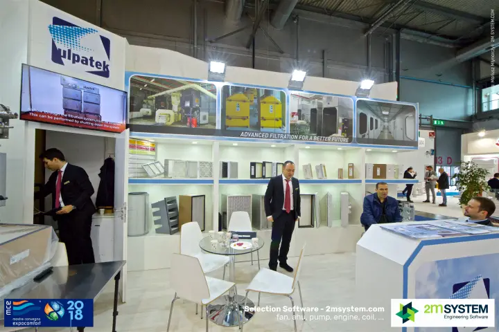 Ulpatek filter display wall under 'Advanced Filtration for a Better Future' at MCE 2018