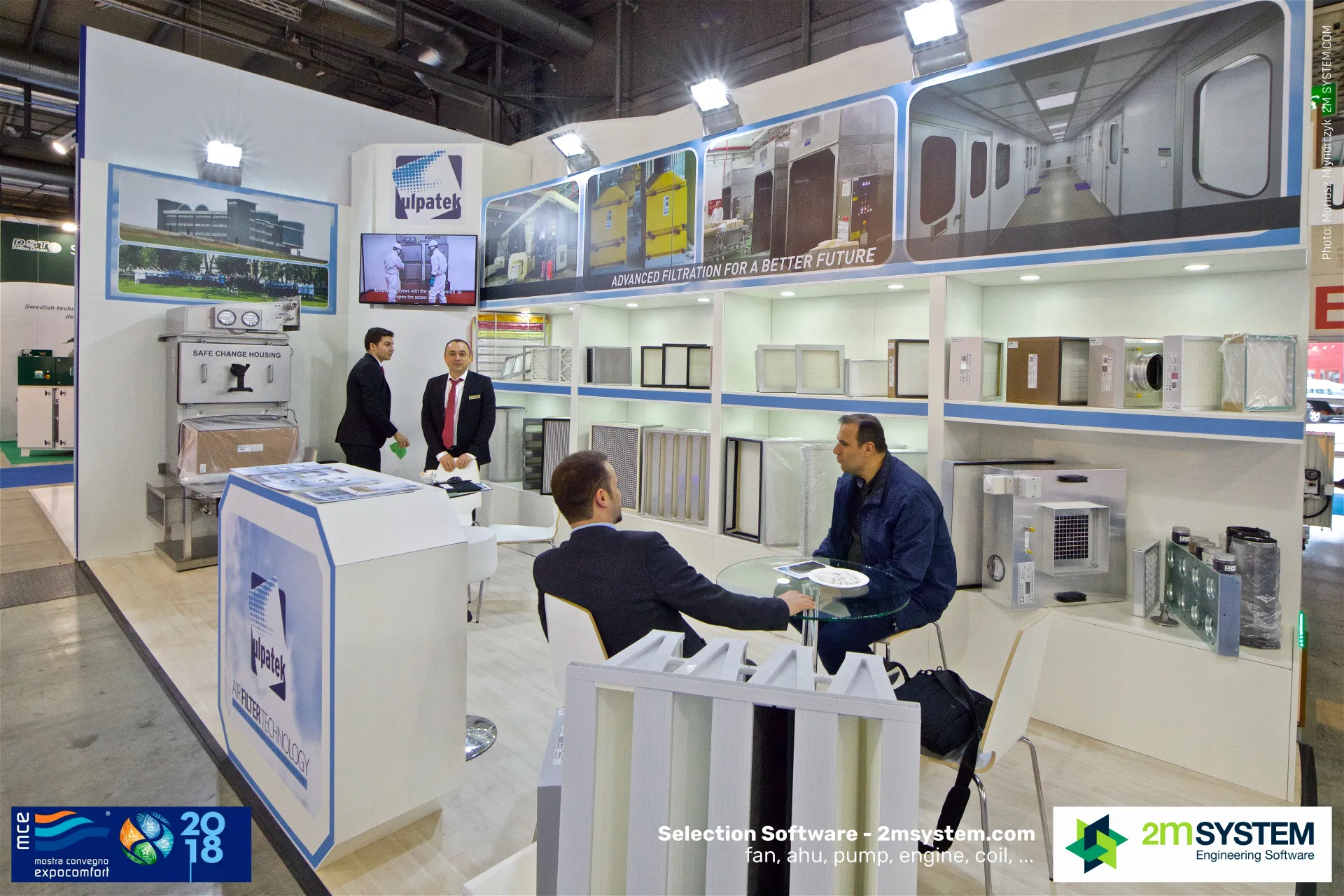 Ulpatek safe change filter housing and HEPA filter shelves at MCE 2018