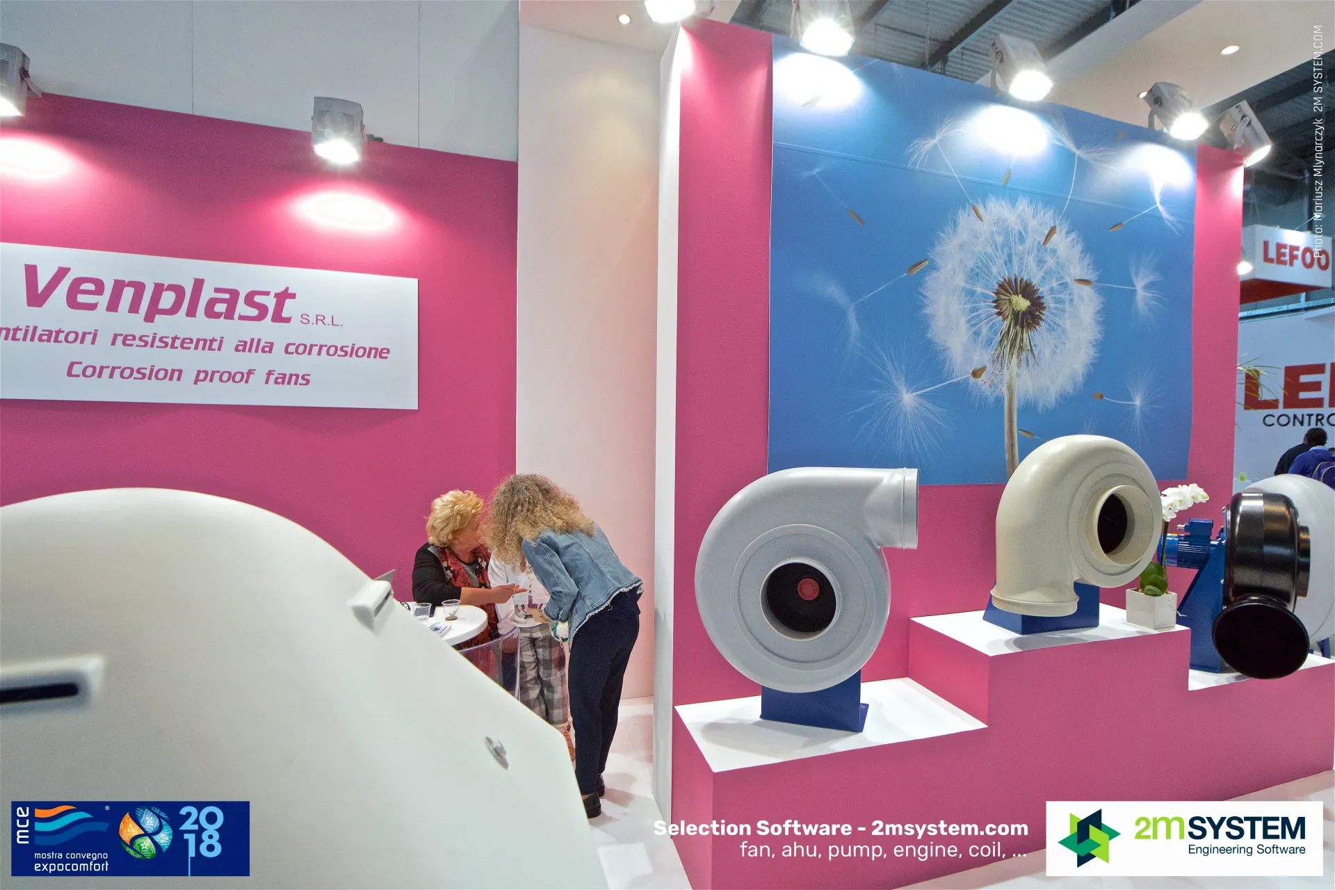 Venplast centrifugal fans and corrosion-resistant fan sign at MCE 2018