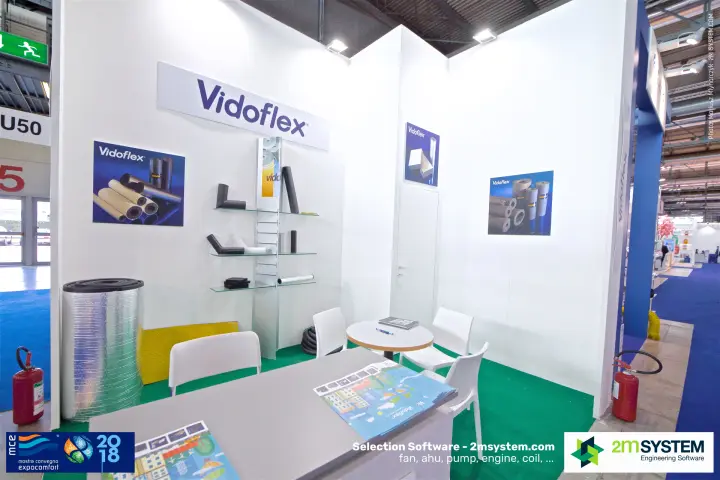 Vidoflex stand with pipe insulation sleeves and aluminium-faced roll