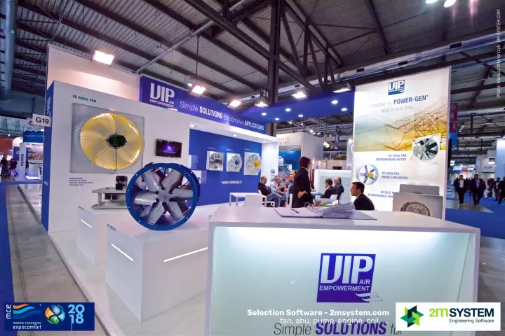 VIP Air Empowerment stand with EC axial fan and blue duct fan