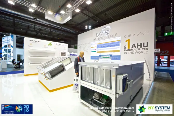 Visitor at the VTS bag-filter air handling unit at MCE 2018