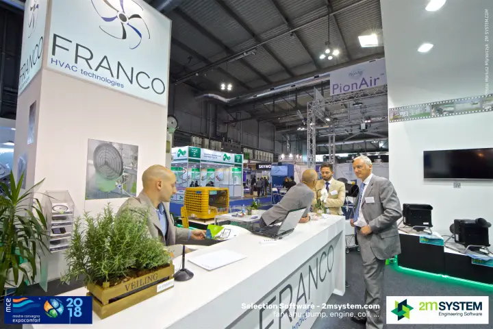 Visitors at the Franco HVAC technologies reception desk