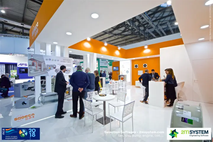 Visitors at Sodeca's automatic extract units display for residential ventilation at MCE 2018