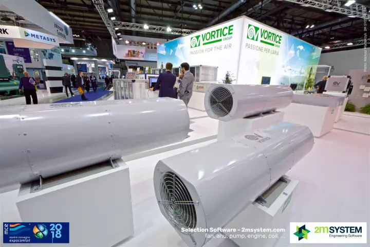 Vortice jet fans displayed side by side, one labelled NEW