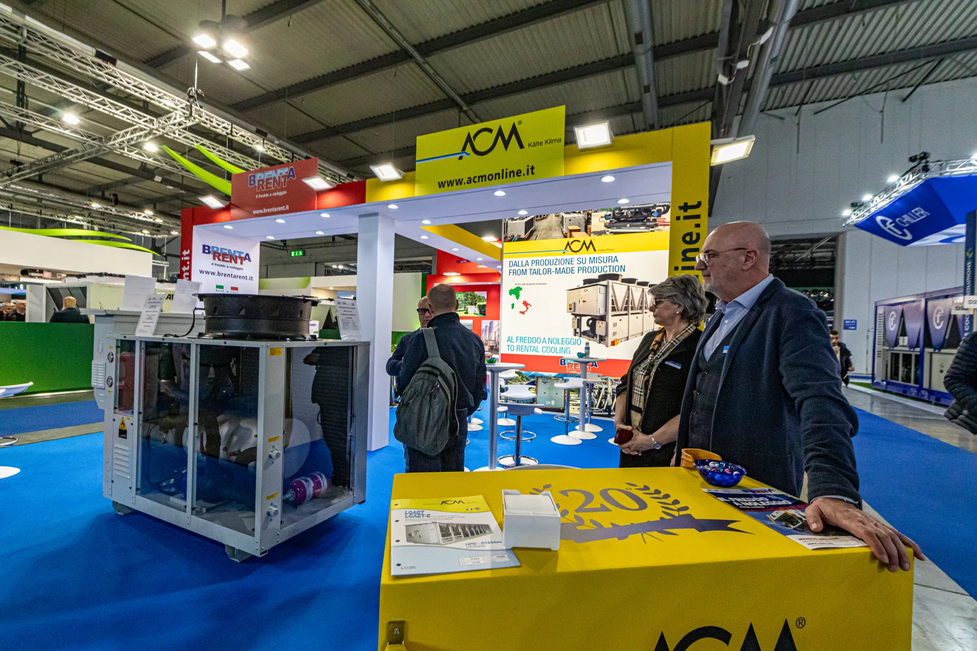 ACM Kälte Klima stand with a chiller behind transparent side panels at MCE 2024