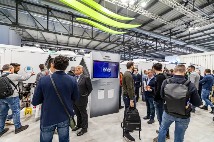 Aermec info centre among air-cooled units with free cooling at MCE 2024