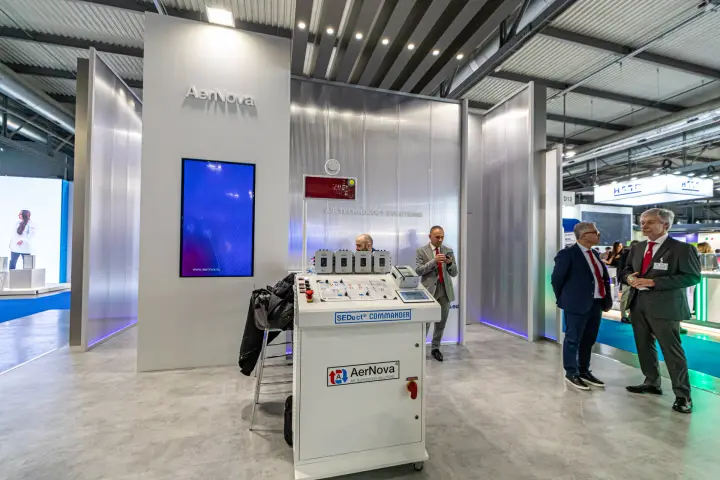 AerNova SEDuct Commander demonstration console in front of the stand at MCE 2024