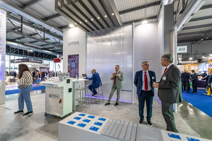 AerNova smoke control brochures and SEDuct Commander unit at stand D12 at MCE 2024