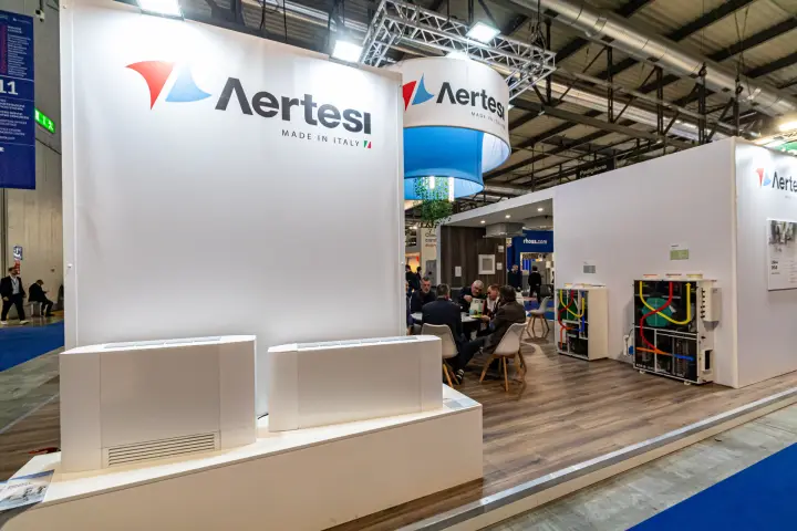 Aertesi floor fan coils and colour-coded heat recovery units