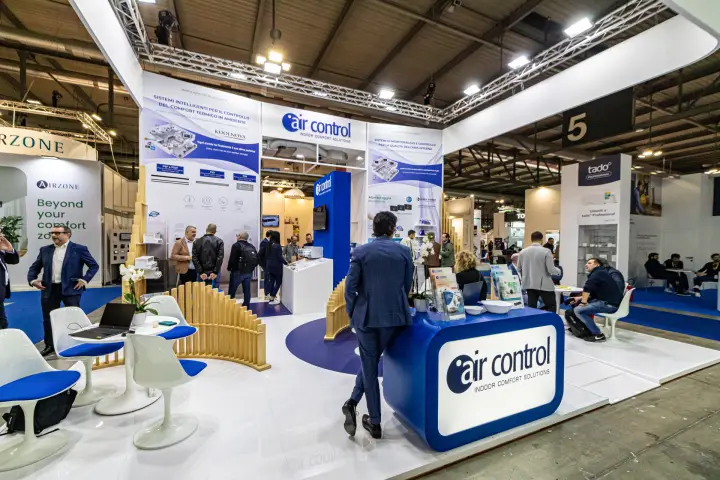 Air Control stand with Koolnova zoning and indoor air quality panels at MCE 2024