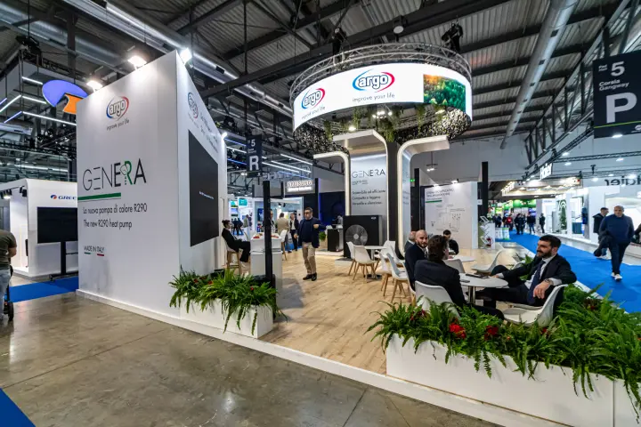 Argo stand launching the GENERA R290 heat pump at MCE 2024