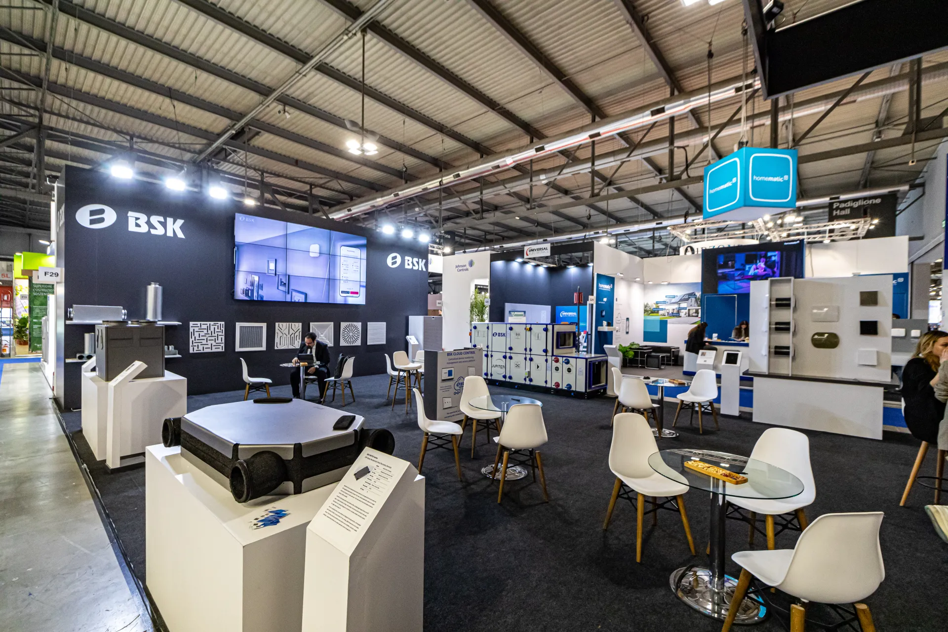 BSK stand with heat recovery unit, grilles and video wall at MCE 2024