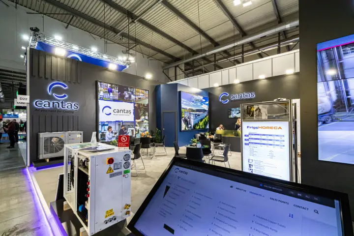 Cantaş open condensing unit and touchscreen product catalogue at MCE 2024