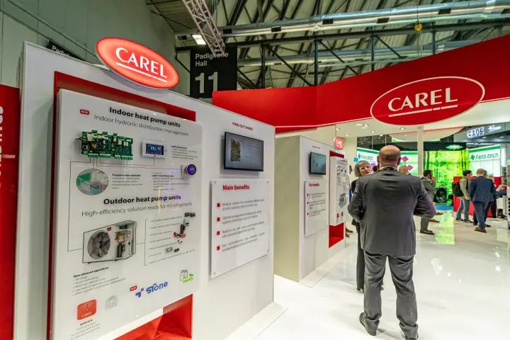 Carel panel on controls for indoor and outdoor heat pump units at MCE 2024