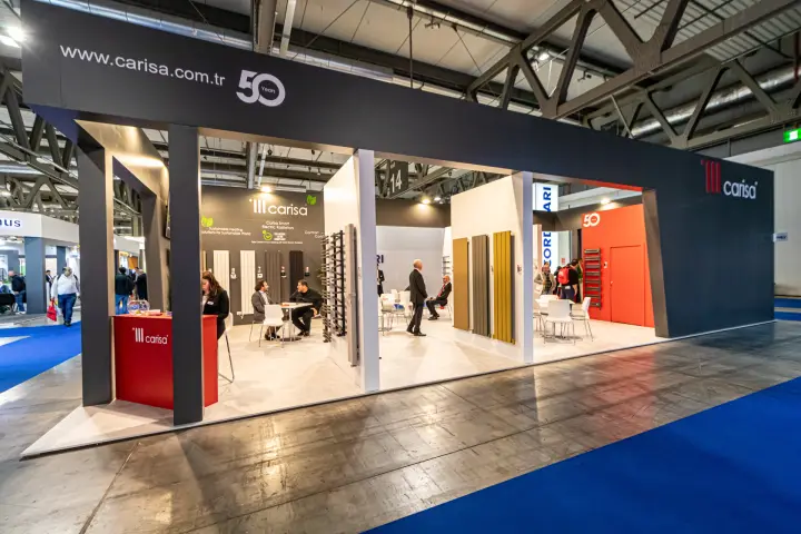 Carisa 50th anniversary stand with designer radiators and towel rails