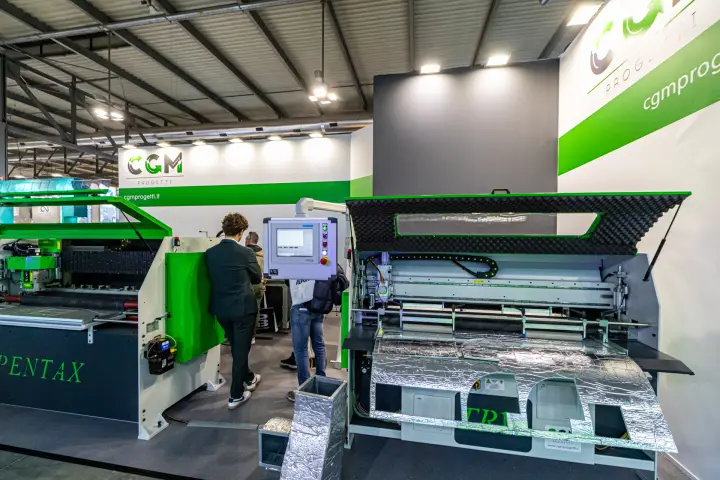 CGM Progetti PENTAX machine and panel cutter with insulated duct panel at MCE 2024
