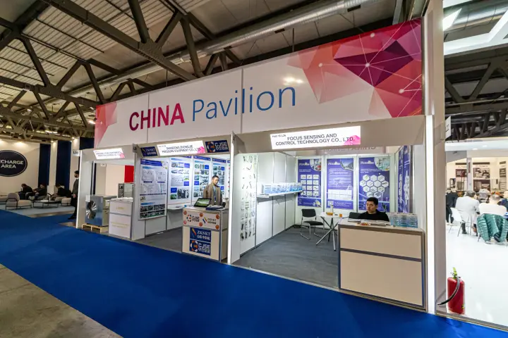 China Pavilion booths of Focus Sensing and Shandong Zhongjie in Hall 18