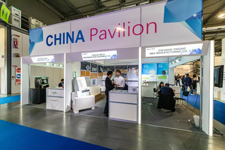 China Pavilion row with Yilida, Meco and Yixiong stands at MCE 2024