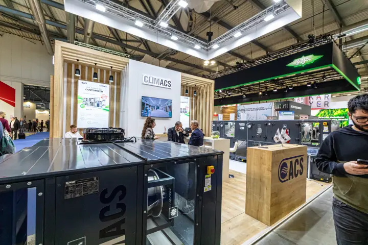 Climacs air handling unit with plug fan beside the ACS meeting area at MCE 2024