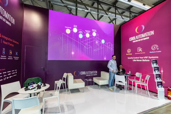 CoolAutomation stand with LED wall on VRF control and integration at MCE 2024
