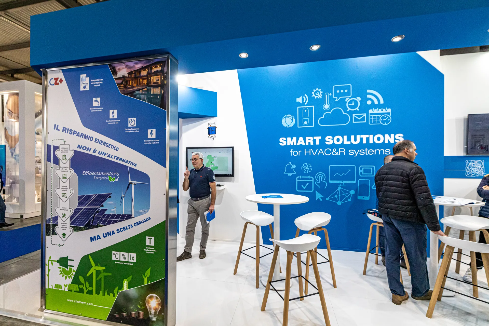 Criotherm energy-saving poster and supervision software screen at MCE 2024