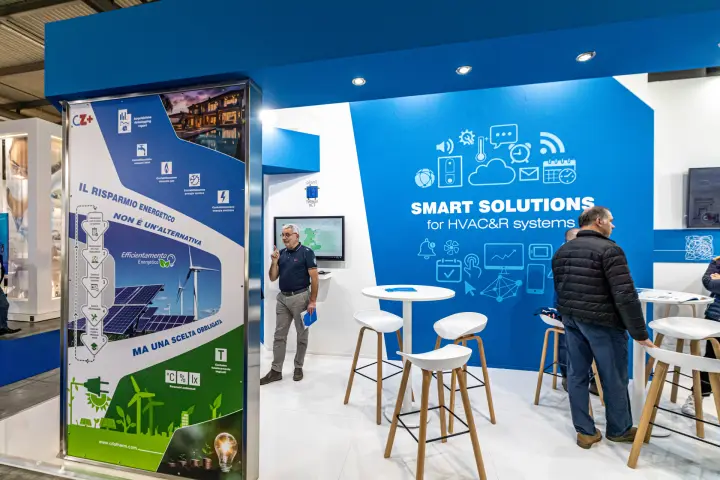 Criotherm energy-saving poster and supervision software screen at MCE 2024