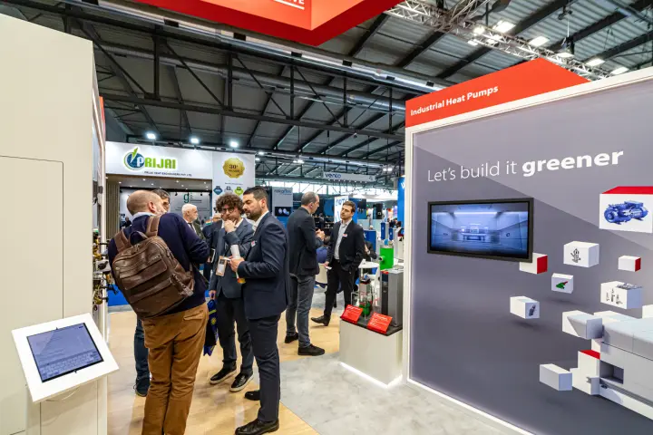 Danfoss Industrial Heat Pumps wall: Let's build it greener at MCE 2024