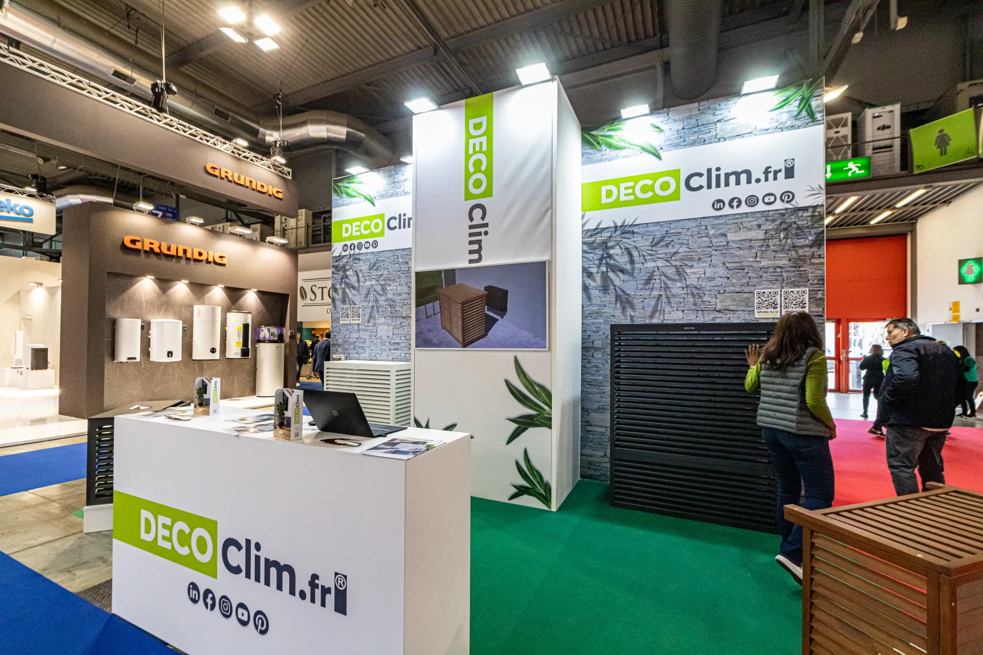 DecoClim stand with decorative covers for outdoor units at MCE 2024