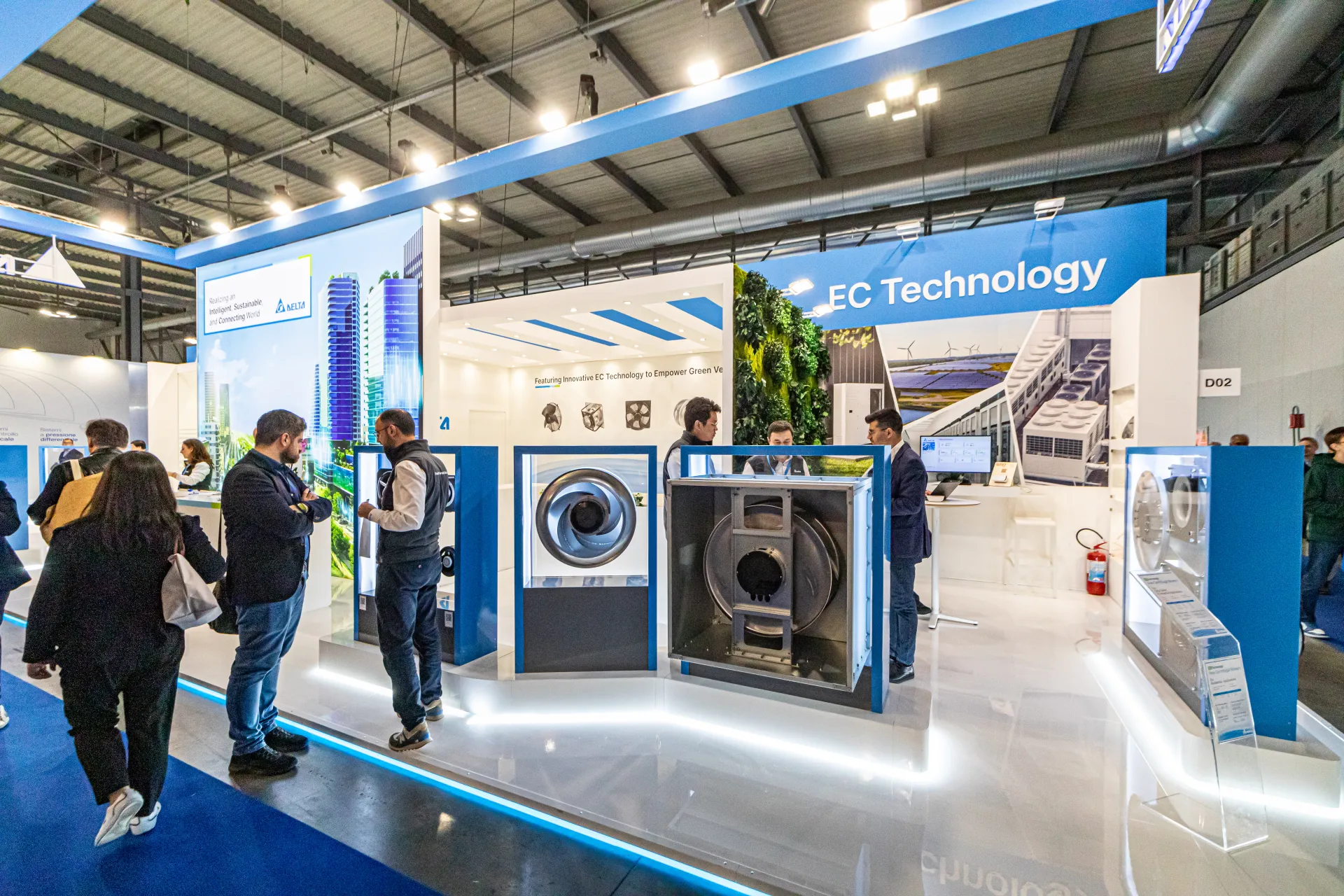 Delta Electronics EC Technology fan displays at stand D02 at MCE 2024