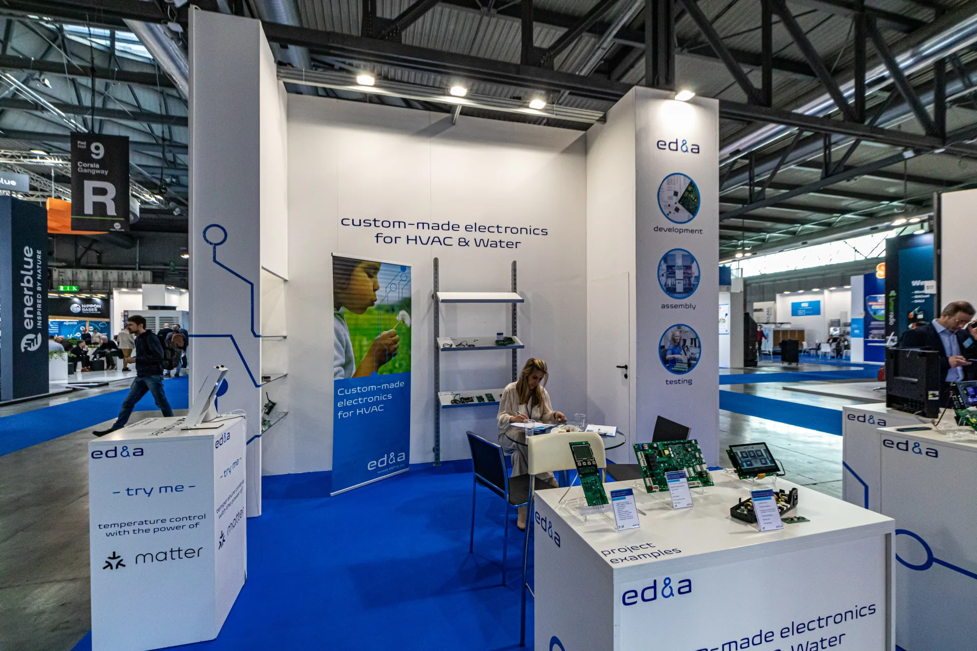 ED&A stand presenting custom-made electronics for HVAC and water at MCE 2024