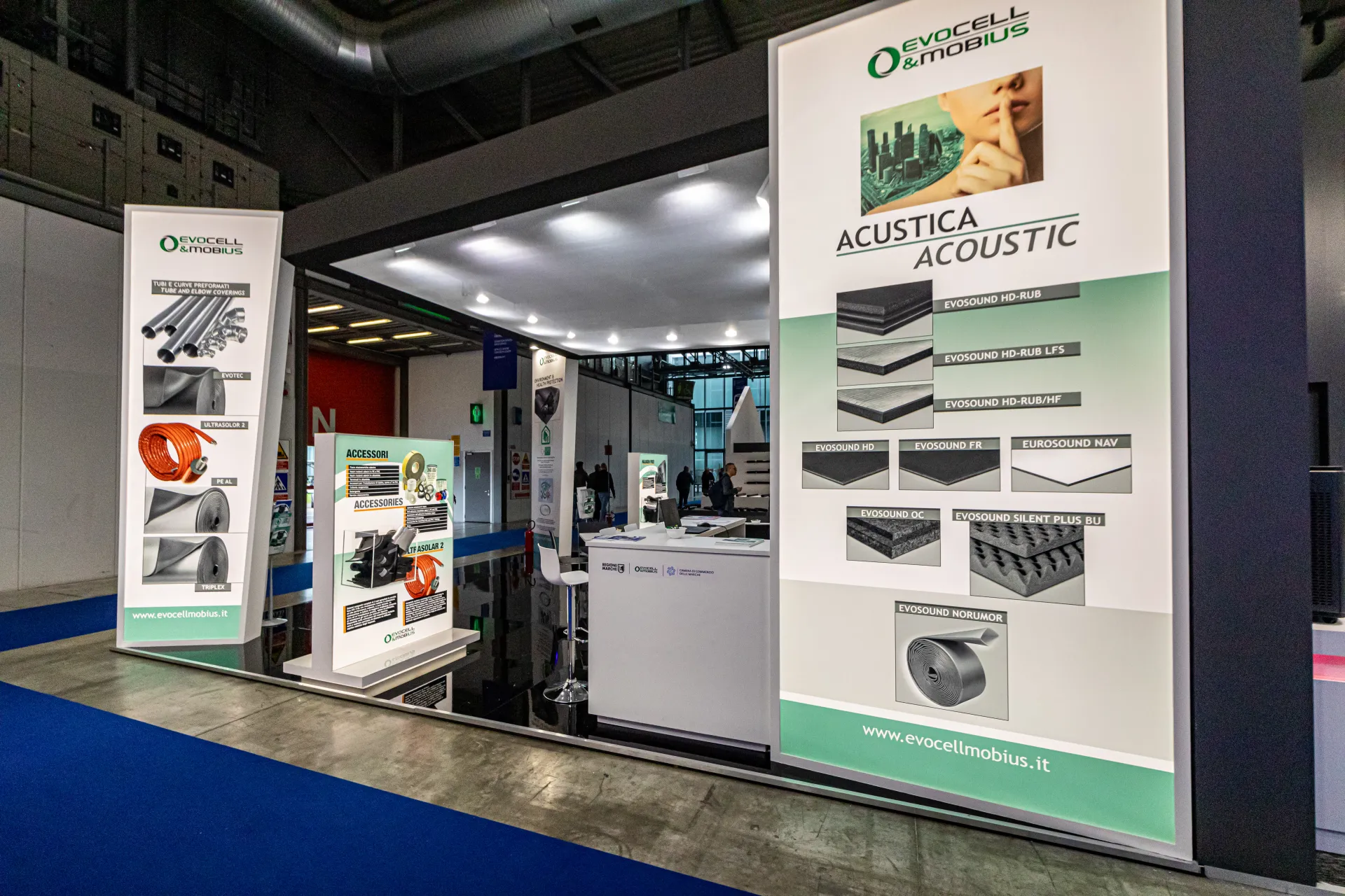 Evocell & Mobius 'Acustica Acoustic' panel with the Evosound insulation range at MCE 2024
