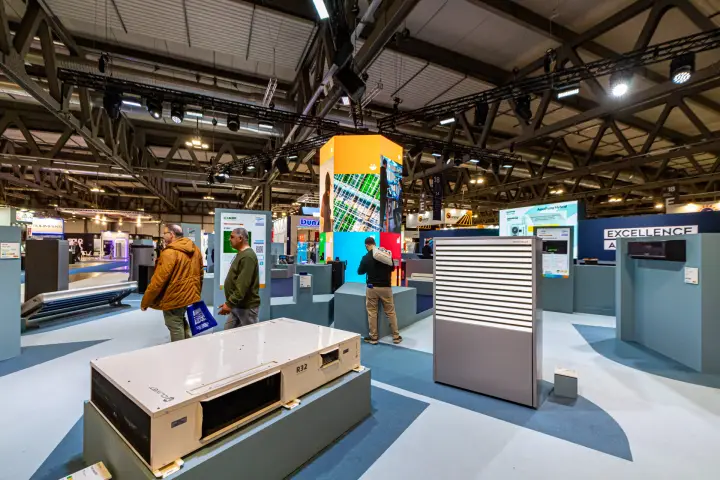 Excellence Awards product display with Clivet R32 unit and Weishaupt unit at MCE 2024
